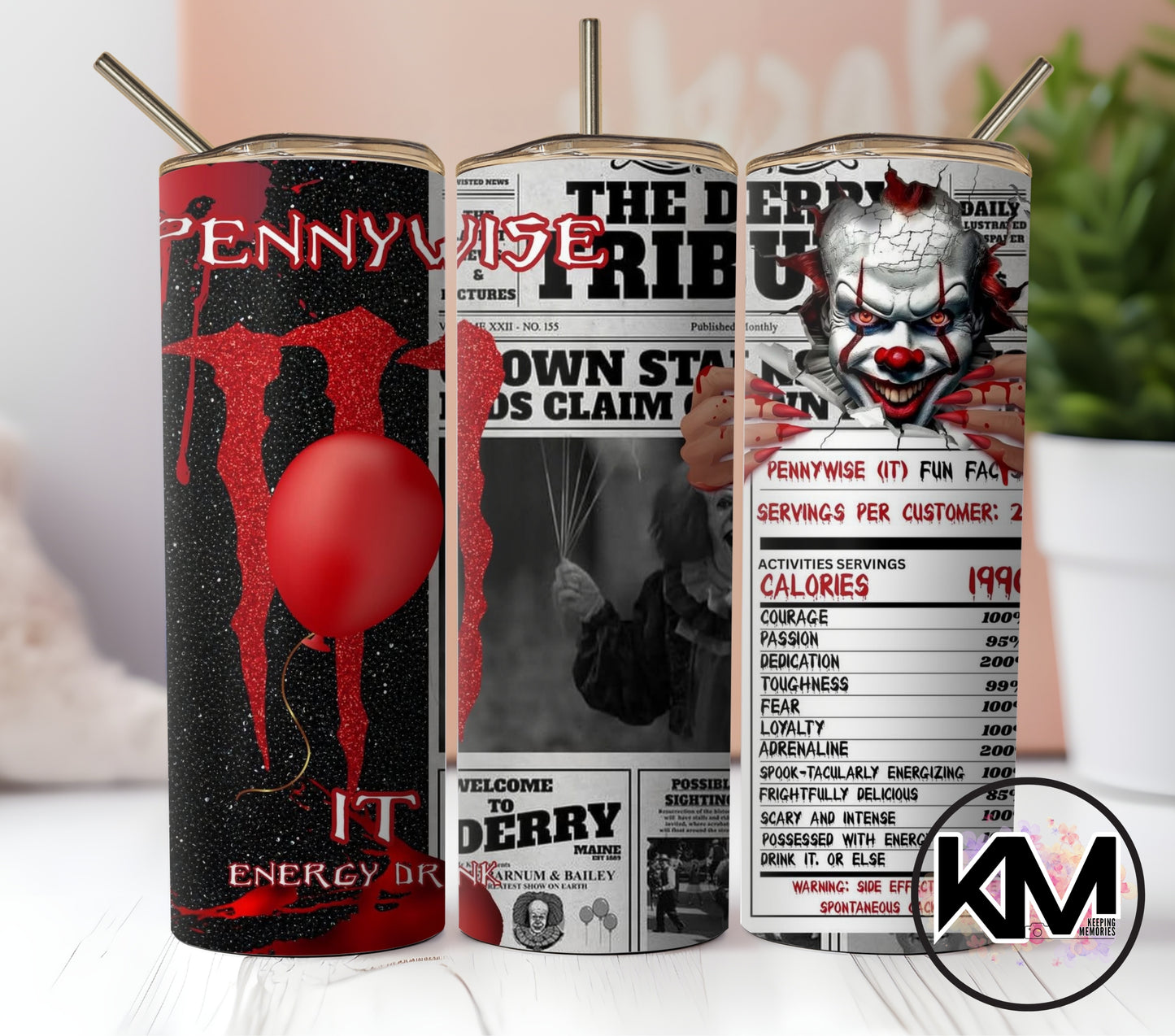 IT Horror Movie Character Skinny Tumbler 20oz.