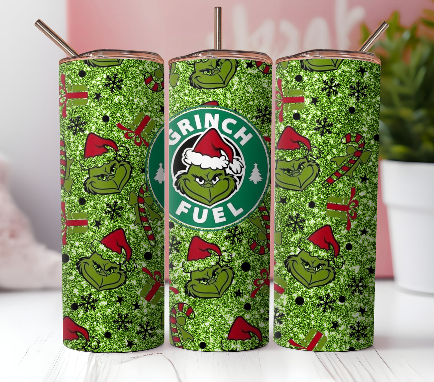 The Grinch Tumbler Wrap PNG | 20oz Skinny Tumbler Sublimation Design | Instant Download