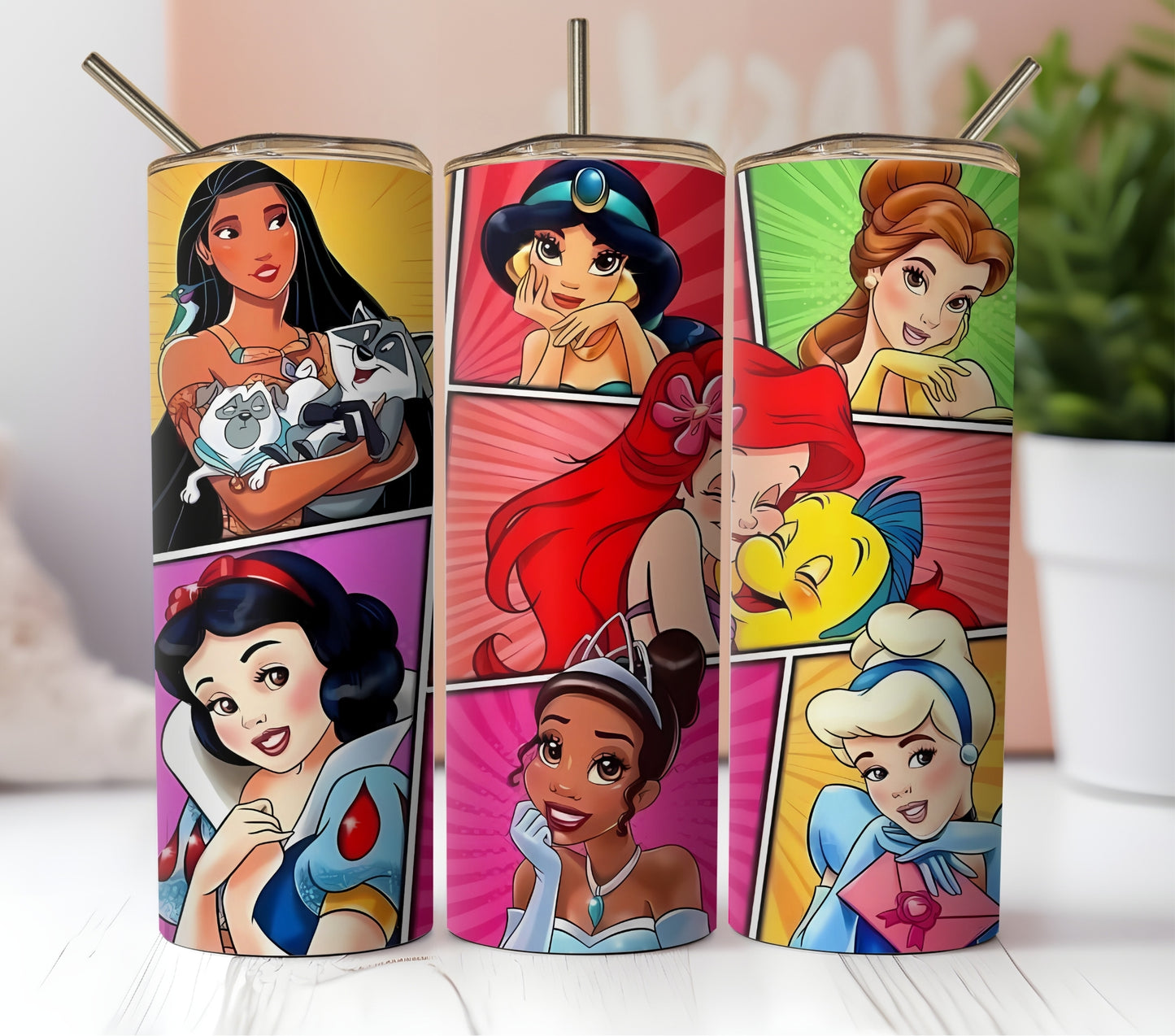 Princess Disney Collage Skinny Tumbler 20oz.