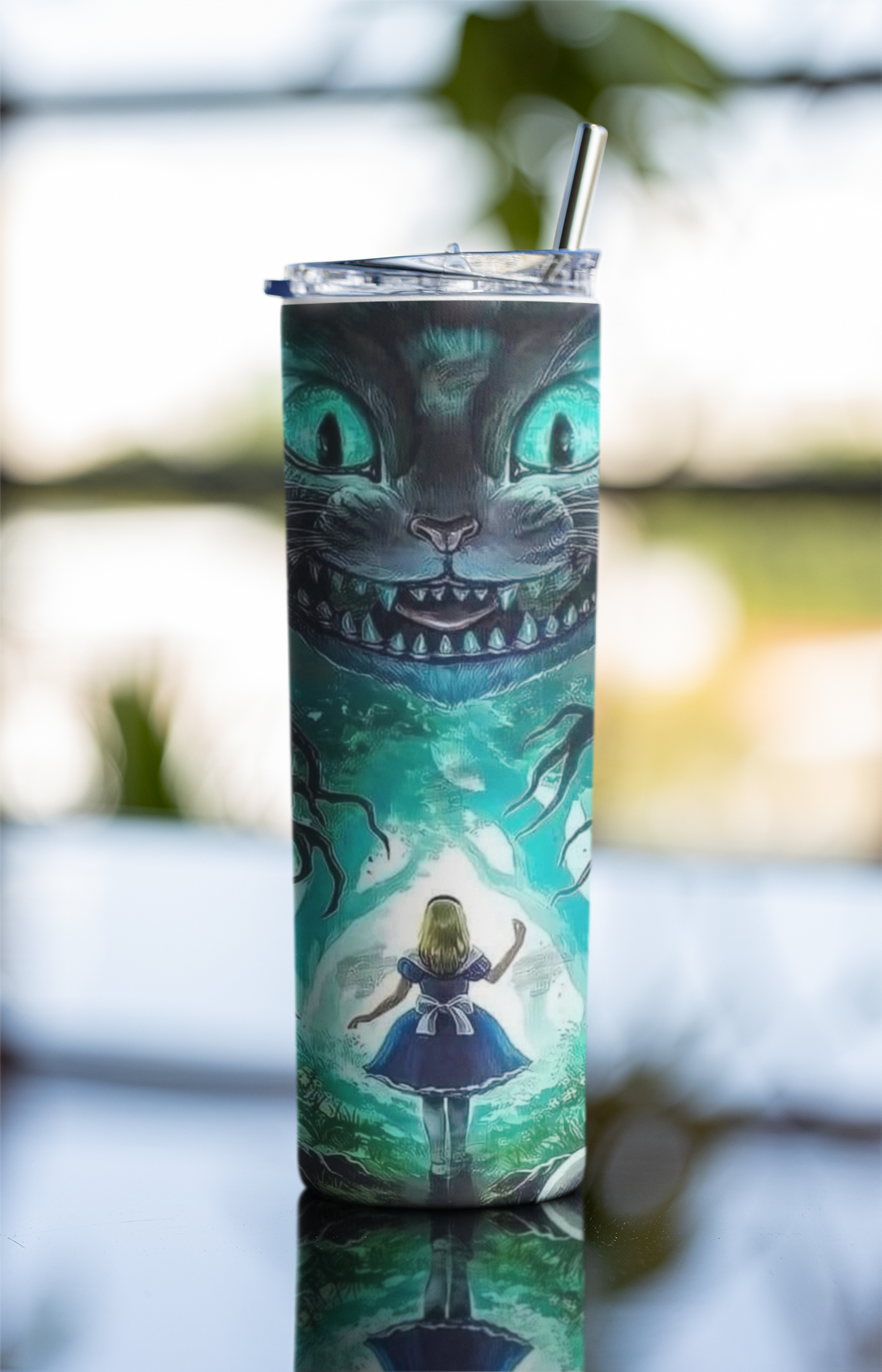 Alice in Wonderland Tumbler Wrap PNG | 20oz Skinny Tumbler Sublimation Design | Instant Download