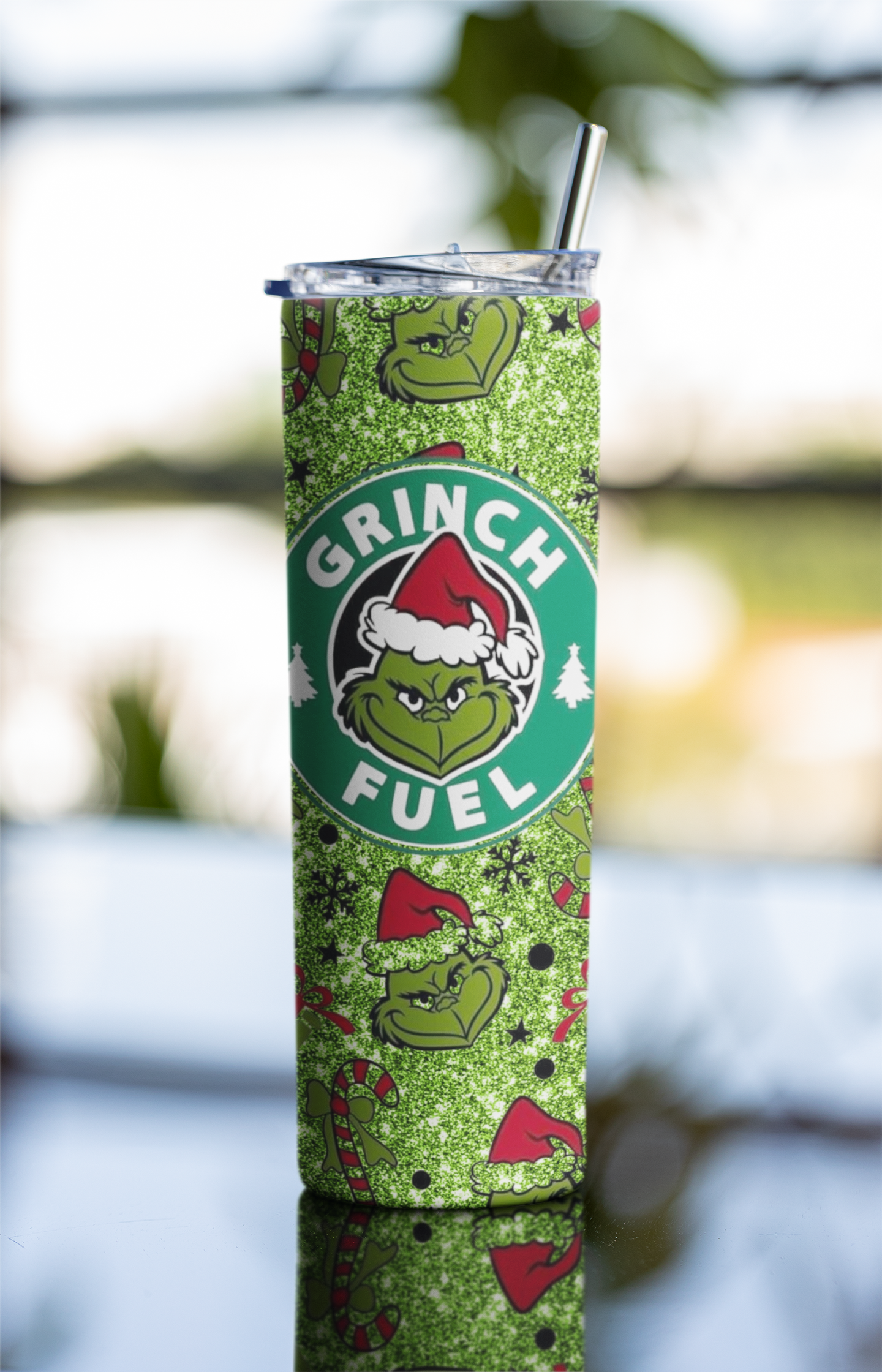 The Grinch Tumbler Wrap PNG | 20oz Skinny Tumbler Sublimation Design | Instant Download