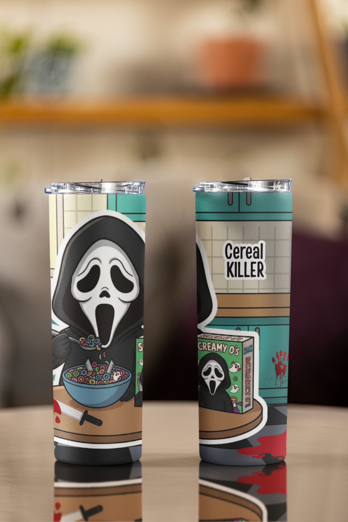 Funny Cereal Killer Tumbler Wrap PNG | 20oz Skinny Tumbler Sublimation Design | Instant Download