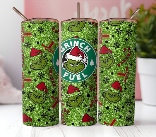 Gricnh Fuel Glitter Skinny Tumbler  20oz.