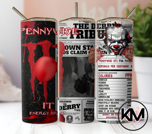 IT Horror Movie Character Skinny Tumbler  20oz.