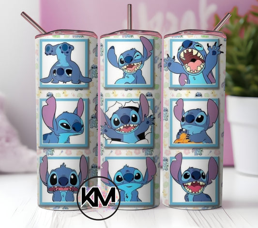 Stitch Collage 9 Skinny Tumbler  20oz.
