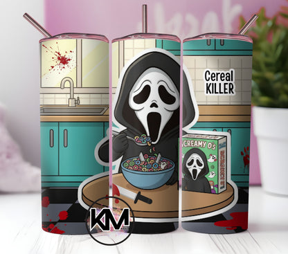 Funny Cereal Killer Tumbler Wrap PNG | 20oz Skinny Tumbler Sublimation Design | Instant Download
