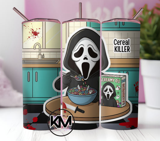 Funny Cereal Killer Tumbler Wrap PNG | 20oz Skinny Tumbler Sublimation Design | Instant Download