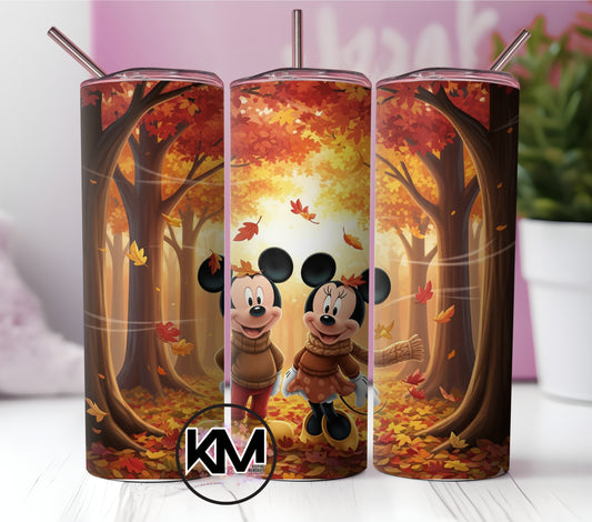 Micke & Minnie AUTUMN Skinny Tumbler  20oz.