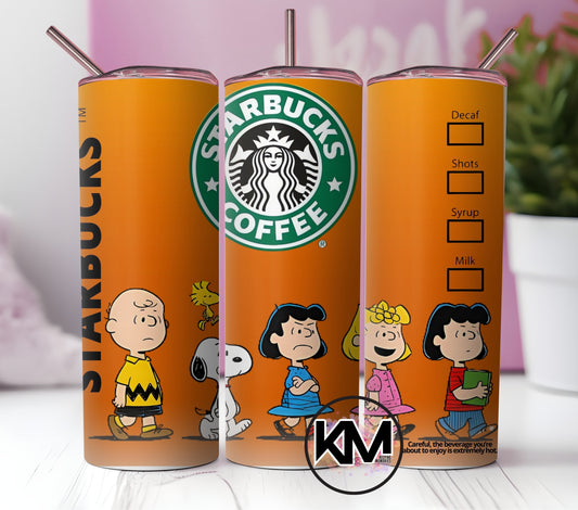 Charlie Brown Team Skinny Tumbler  20oz.