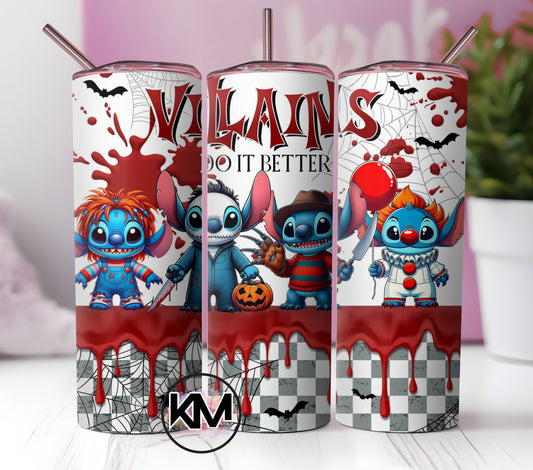Stitch Custom Villains Skinny Tumbler  20oz.