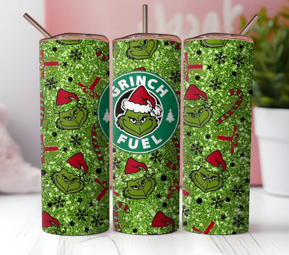 The Grinch Tumbler Wrap PNG | 20oz Skinny Tumbler Sublimation Design | Instant Download