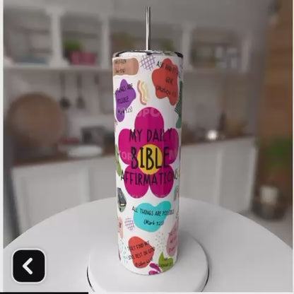 Bible Verse Tumbler Wrap PNG | 20oz Skinny Tumbler Sublimation Design | Instant Download”