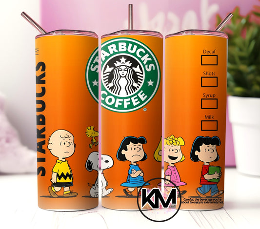 Charlie Brown CH Tumbler Wrap PNG | 20oz Skinny Tumbler Sublimation Design | Instant Download